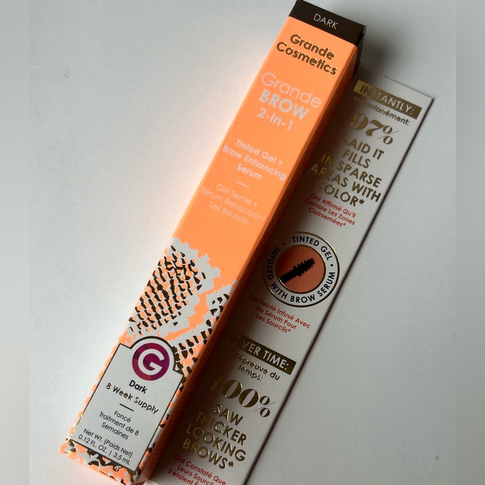 Grande Cosmetics 2in1 tinted gel and brow enhancing serum ✨ shade - dark